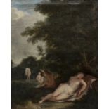 MECHAU, JACOB WILHELM, ATTR./Schule (1745-1808), "Flusslandschaft mit mythologischer Staffage"Öl/