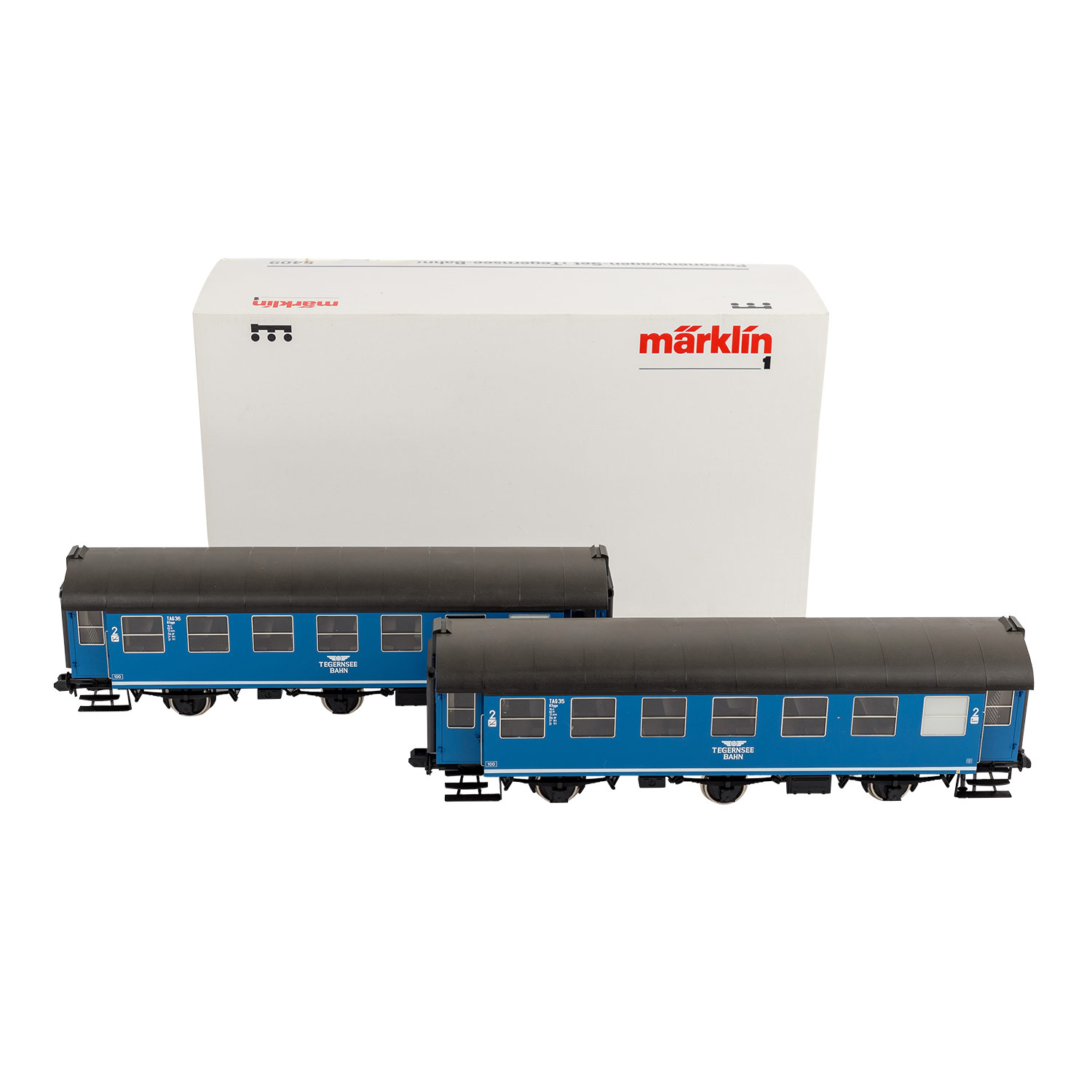 MÄRKLIN Personenwagen-Set "Tegernsee-Bahn" 5409, Spur 1,blau, 2 Personenwg., 2.Kl.,