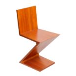 RIETVELD, THOMAS "Zig-Zag-Chair"Entwurf von 1934, Ausführung Cassina, Italien, Stuhlkonstruktion