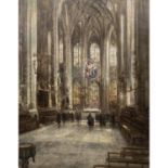 HAMEL, OTTO (auch: Hammel, 1866-1950), "Nürnberg, das Innere der Lorenzkirche",im Zentrum des