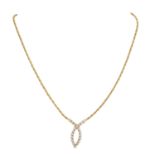 Collier mit 20 Brillanten, zus.ca. 1,5 ct, WEISS-LGW (H-J)/VS-SI,GG 18K, L: ca. 42 cm, 1980er Jahre,