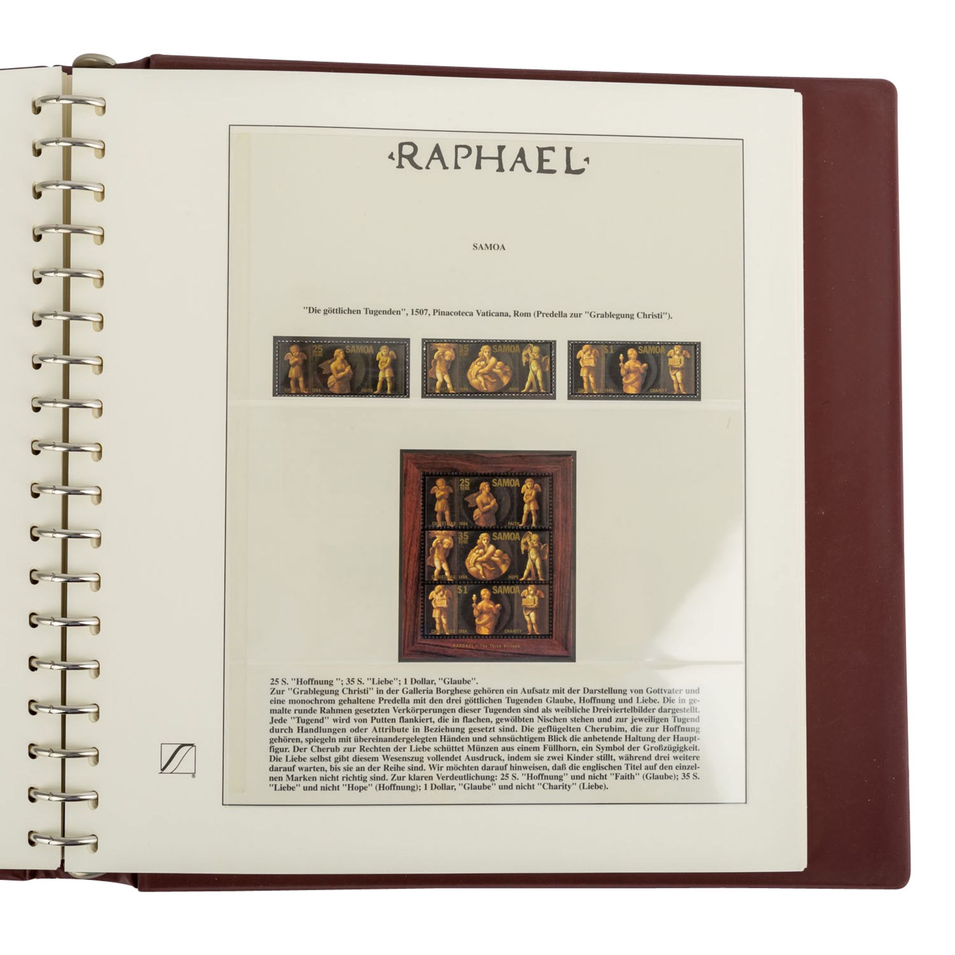 Raphael/Raffael (1483-1520), Sammlung BRIEFMARKEN mit Motiven des Malers der Hochrenaissance, - Image 3 of 6