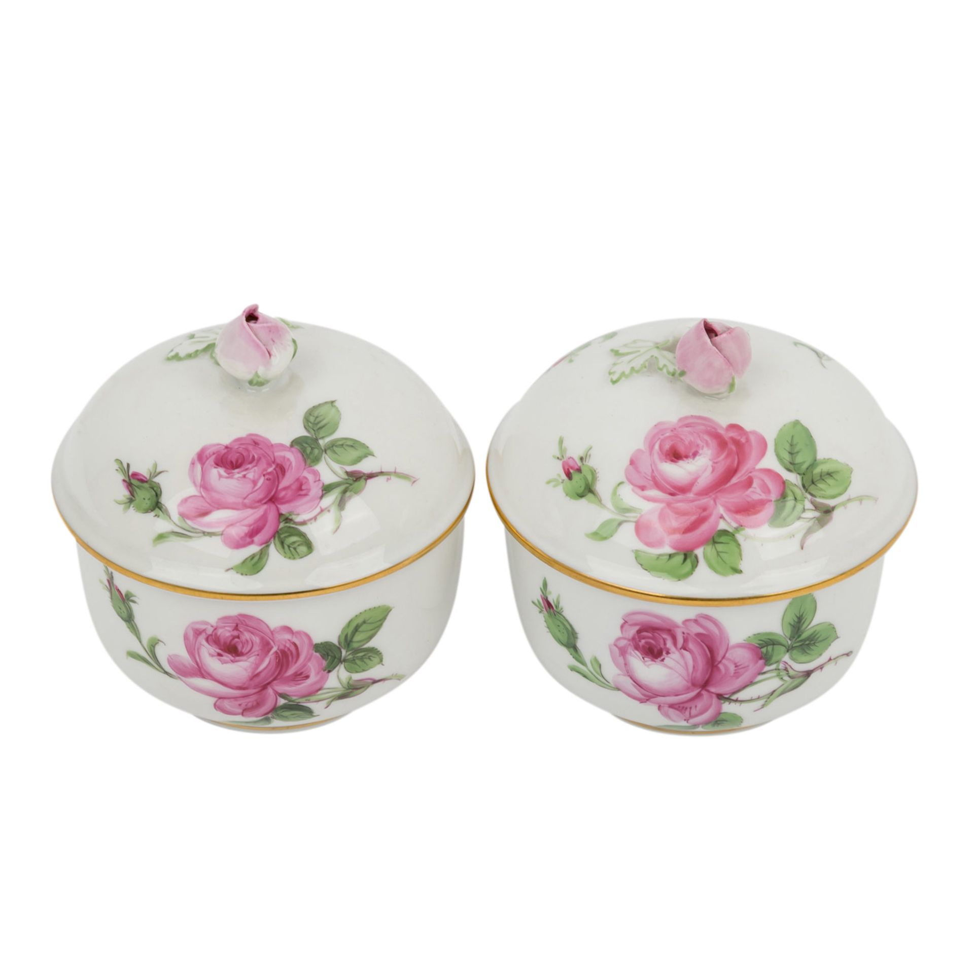 MEISSEN Mokkaservice f. 6-14 Personen 'Rote Rose', 20. Jh..14 Mokkatassen/U-Tassen (2. Wahl, 1 U- - Image 10 of 11