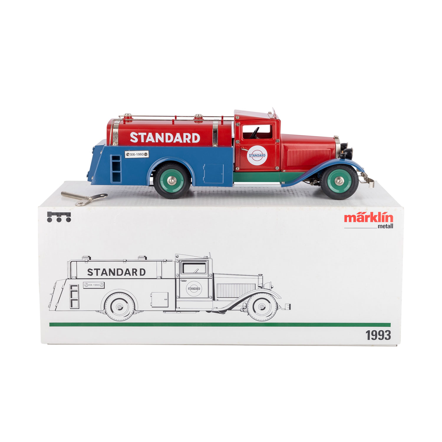 MÄRKLIN Tankwagen 1107 L 1993,einmalige, limit. Aufl. weltweit v. 6.999 Exemplaren, rot/blau lack.