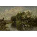 BATES, DAVID (1840/41-1921) "Seelandschaft mit Kühen" 1885Öl auf Leinwand, signiert und datiert