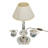 MEISSEN 4 Serviceteile und Lampe, 20. Jh.Dekor "Indisches Astmuster", bestehend aus Milchkännchen,