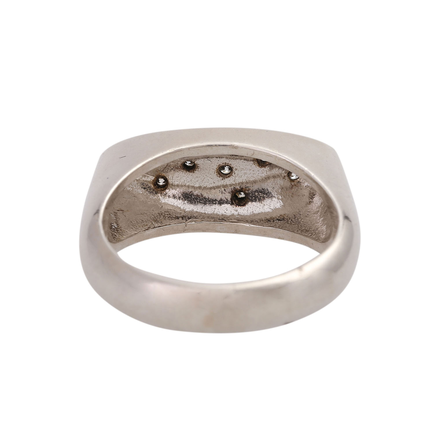 Ring mit 6 Brillanten zus. ca. 0,27 ctWEIß (H)/SI, Silber. Leichte Tragespuren. 20./21. Jh. RW: - Image 4 of 4