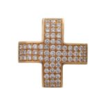 Anhänger "Kreuz" ausgefasst mit Brillanten, zus. ca. 1,2 ct,guter Farb- und Reinheitsgrad, GG 18K,