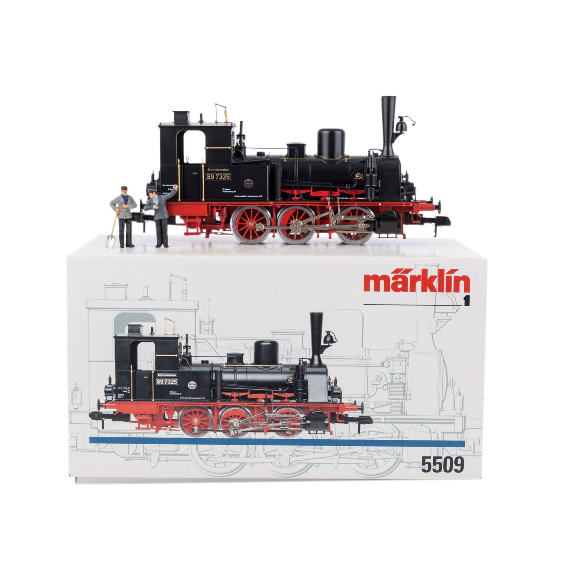 MÄRKLIN Tenderlok 5509, Spur 1,Metall, schwarz, BR 89 der DB, BN 89 7325. Im Originalkarton (l.