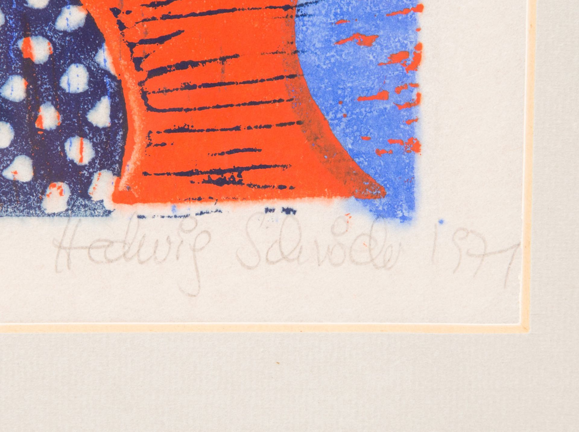SCHRÖDER, HEDWIG (Künstlerin der 20. Jh.), "Das Damenkränzchen",Farblinolschnitt/Japanpapier, am - Bild 3 aus 5