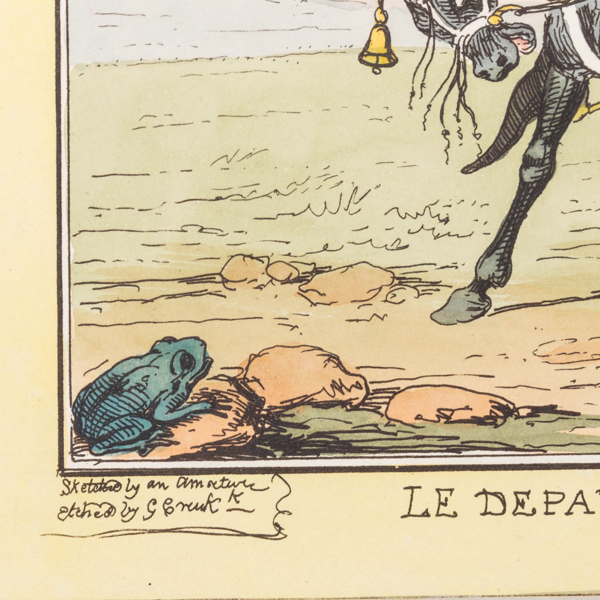 CRUIKSHANK, GEORGE (1792-1878), 2 Karikaturen,1x "Old Bumblehead the 18th trying on the Napoleon - Image 3 of 3