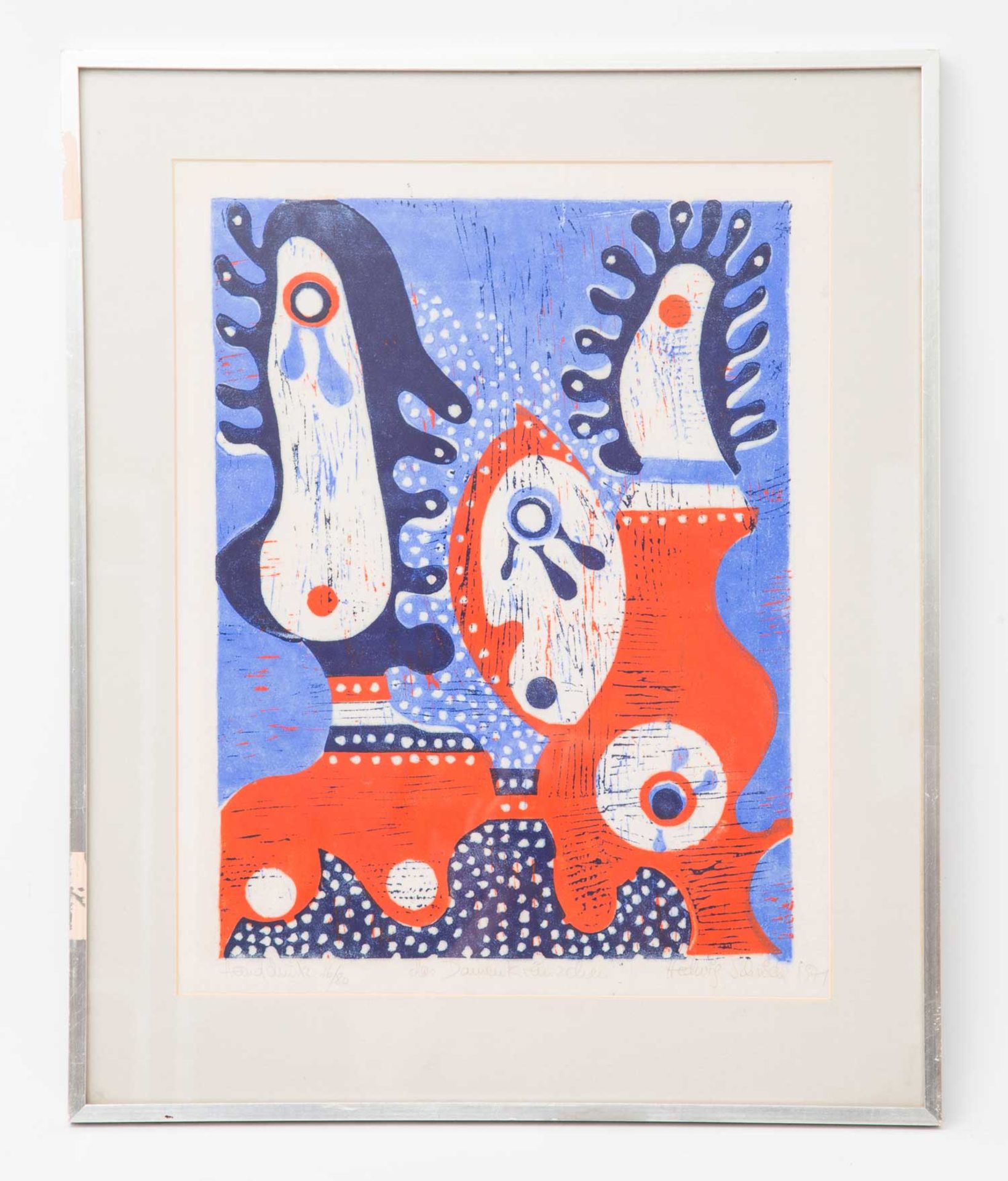 SCHRÖDER, HEDWIG (Künstlerin der 20. Jh.), "Das Damenkränzchen",Farblinolschnitt/Japanpapier, am - Bild 2 aus 5