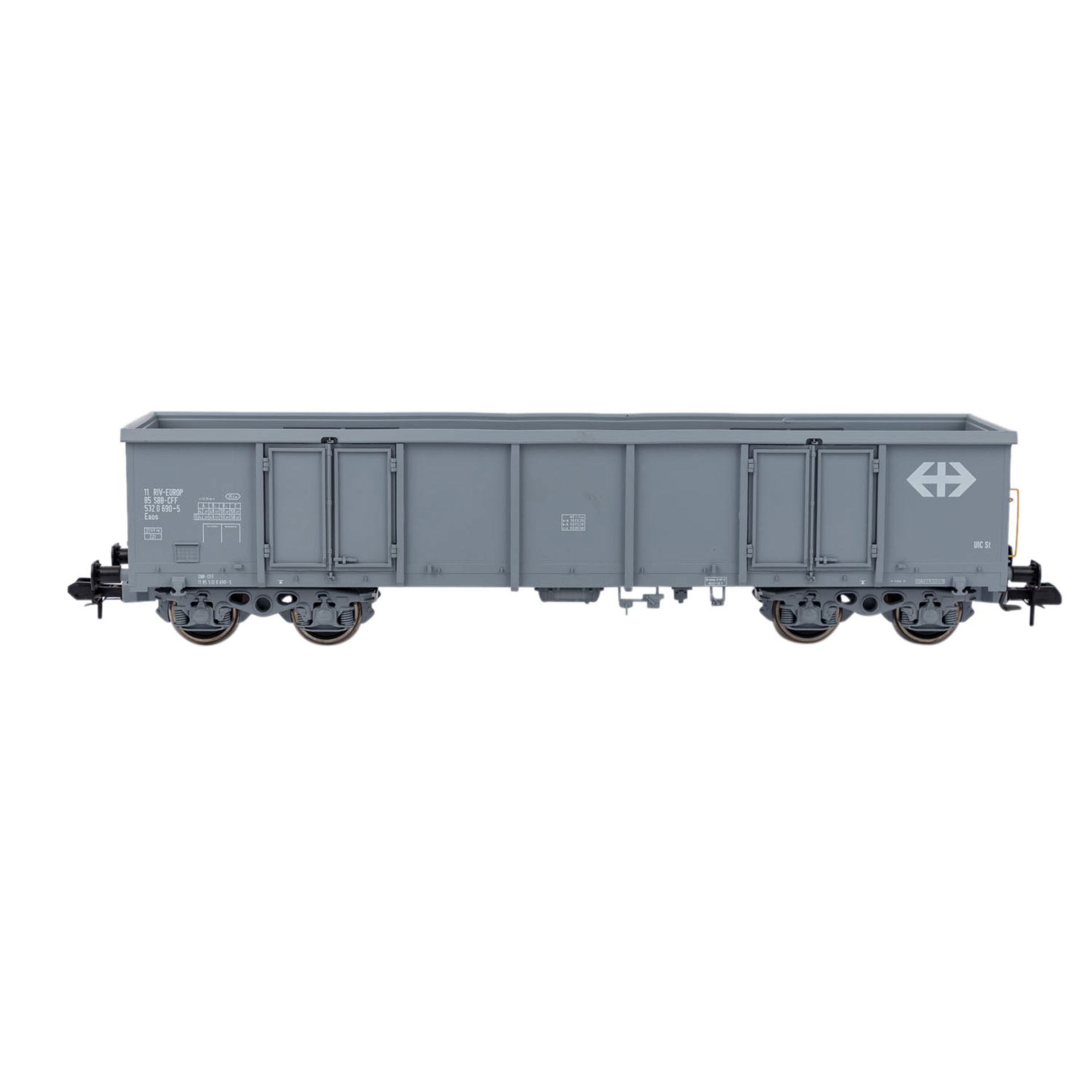 MÄRKLIN Konvolut von zwei offenen Güterwagen der SBB 5884/5885, Spur 1,graues Kunststoff-Gehäuse, im - Bild 2 aus 5