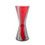 LORANTO große Vase "Lava", 21. Jh.Sanduhrförmiger Korpus, Rot im Wechsel mit einem senkrecht