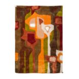 Design Teppich aus Wolle. 1970er Jahre, 170x243 cm.Klassisch Modernes Muster ineinandergreifender,