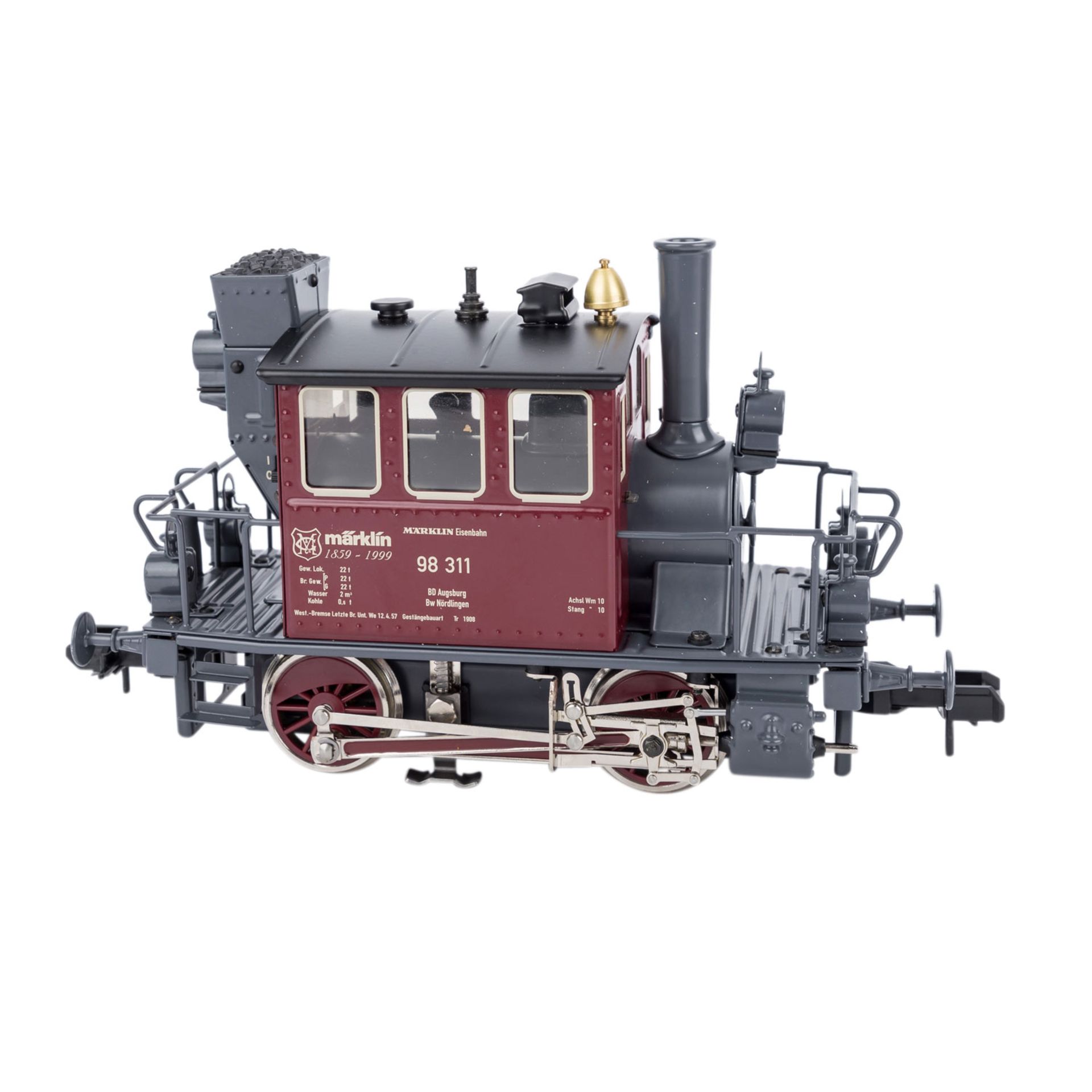 MÄRKLIN-MAXI Jubiläumszug 54103, Spur 1,Metall, rote Sonderlack., delta, bestehend aus Dampflok, - Bild 4 aus 6