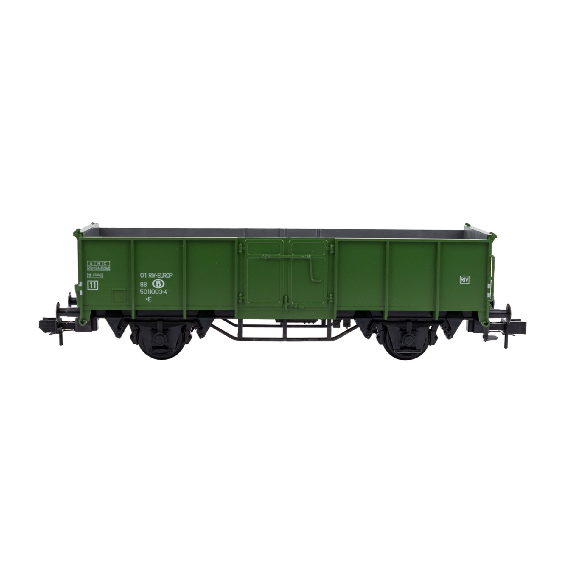 MÄRKLIN Konvolut von drei Güterwagen, Spur 1,bestehend aus 5851 off. Güterwg. u. 2x 5853 Rungenwg. - Bild 6 aus 7