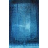 KÜNSTLER/IN des 20./21. Jh., "Abstrakte Komposition in Blau",unsign., Mischtechnik (
