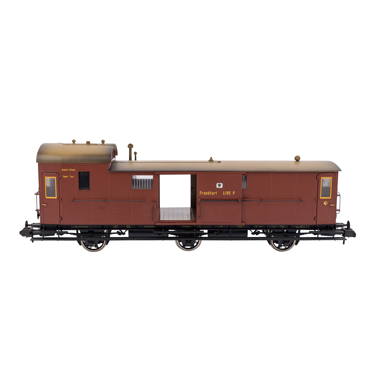 MÄRKLIN Gepäckwagen der KPEV 5812, Spur 1,rotbraunes Kunststoff-Gehäuse, Angeltüren zum Öffnen. Im - Image 2 of 3