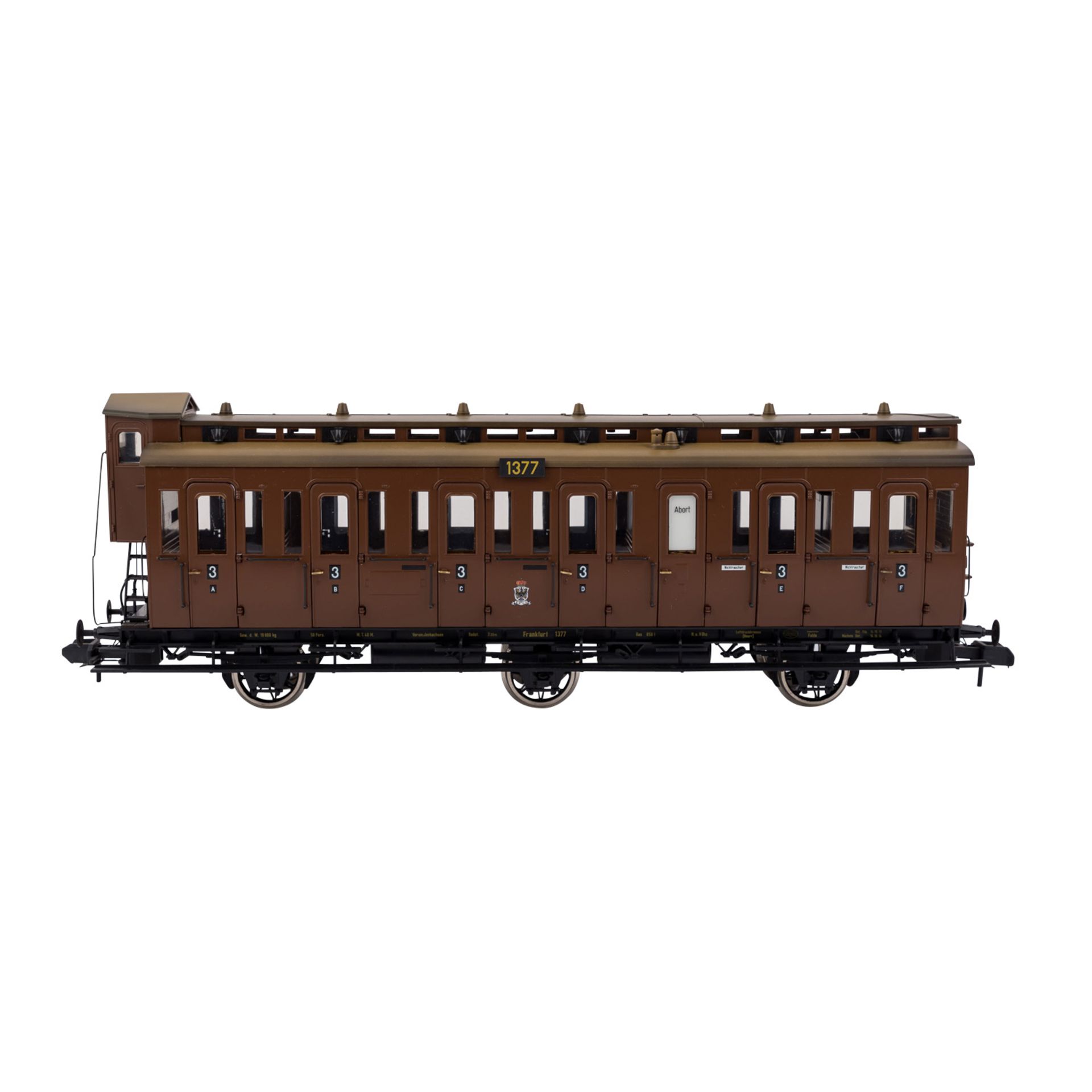 MÄRKLIN Abteilwagen der KPEV 5814, Spur 1,braunes Kunststoff-Gehäuse, BN 1377, hochstehendes - Bild 2 aus 3