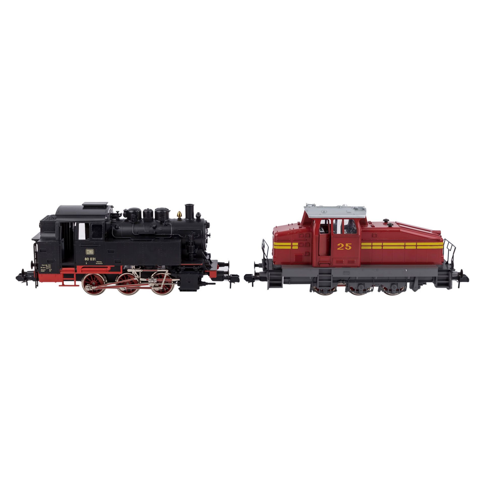 MÄRKLIN Tenderlok 5710 und Diesellok 5719, Spur 1,5710: schwarz/rot, BR 80 der DB, BN 80 031; - Bild 2 aus 6