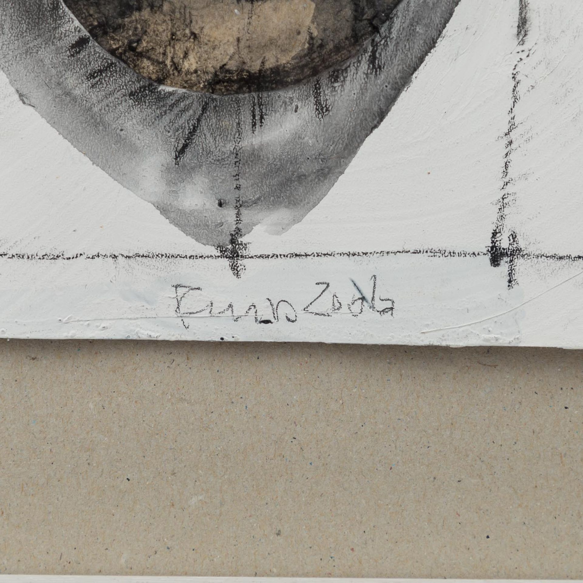 RASP, MARTIN (1940-2012), "Komposition mit Oval",Mischtechnik collagiert auf Papier, signiert und - Bild 2 aus 3