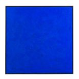 SCHLESINGER, HOLGER (Künstler 20./21. Jh), "Monochrom blau",blaue Pigmentfarbe über Ton/Leinwand,