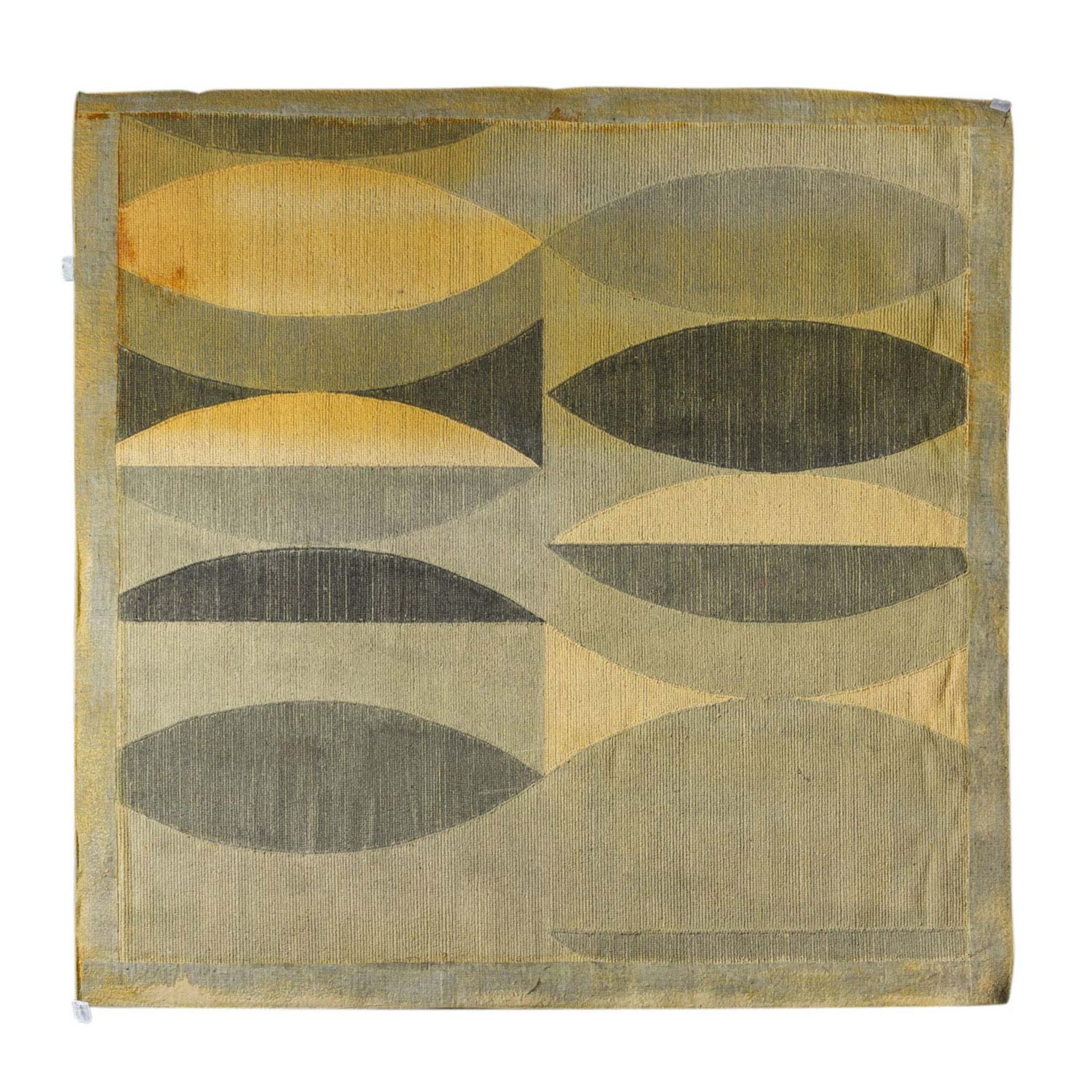Design Teppich aus Wolle. 1970er Jahre, 200x196 cm.Großzügig, geometrisch gemustert mit großen - Image 2 of 2