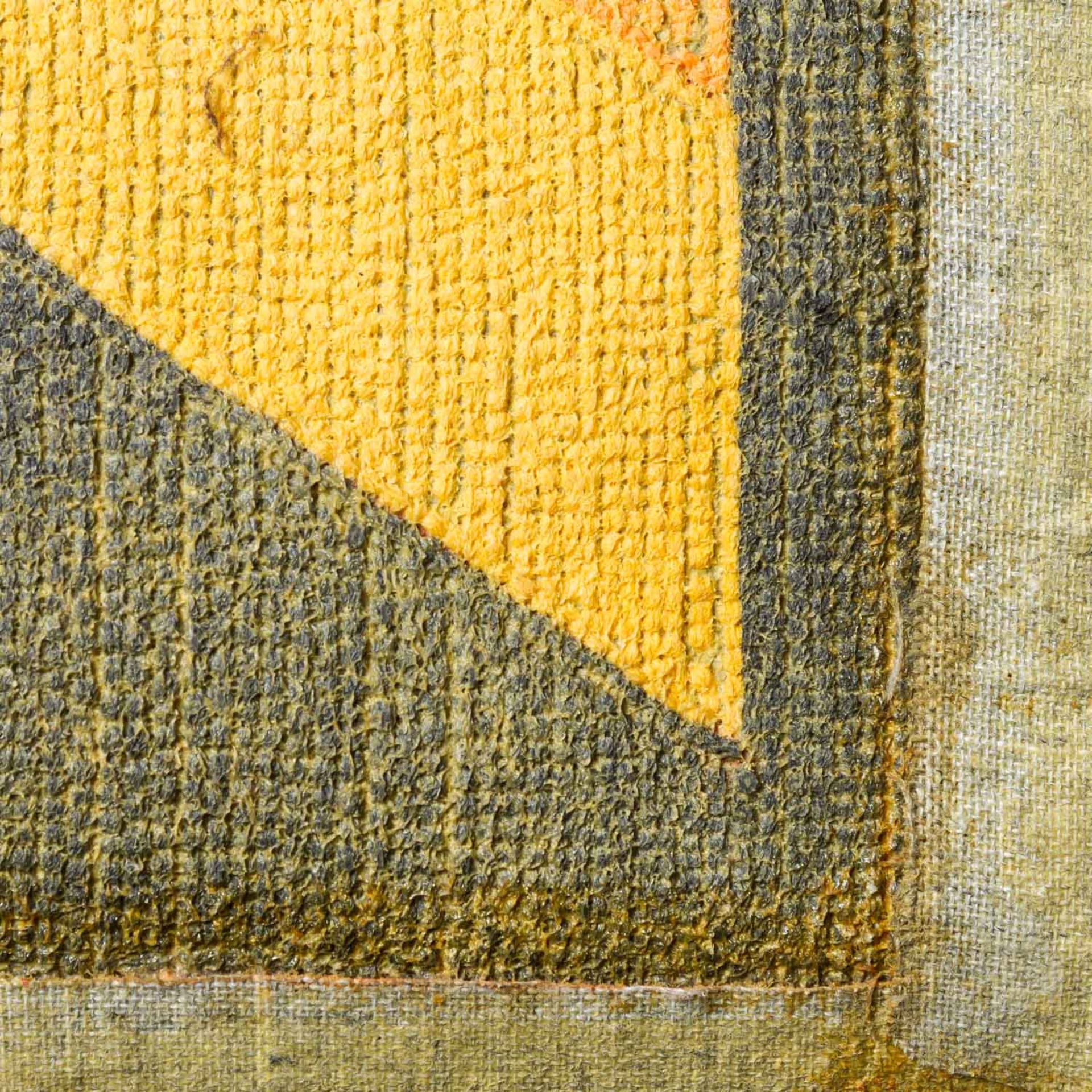 Design Teppich aus Wolle. 1970er Jahre, 196x90 cm.Der schwarze Grund ist gemustert mit zwei - Bild 2 aus 2