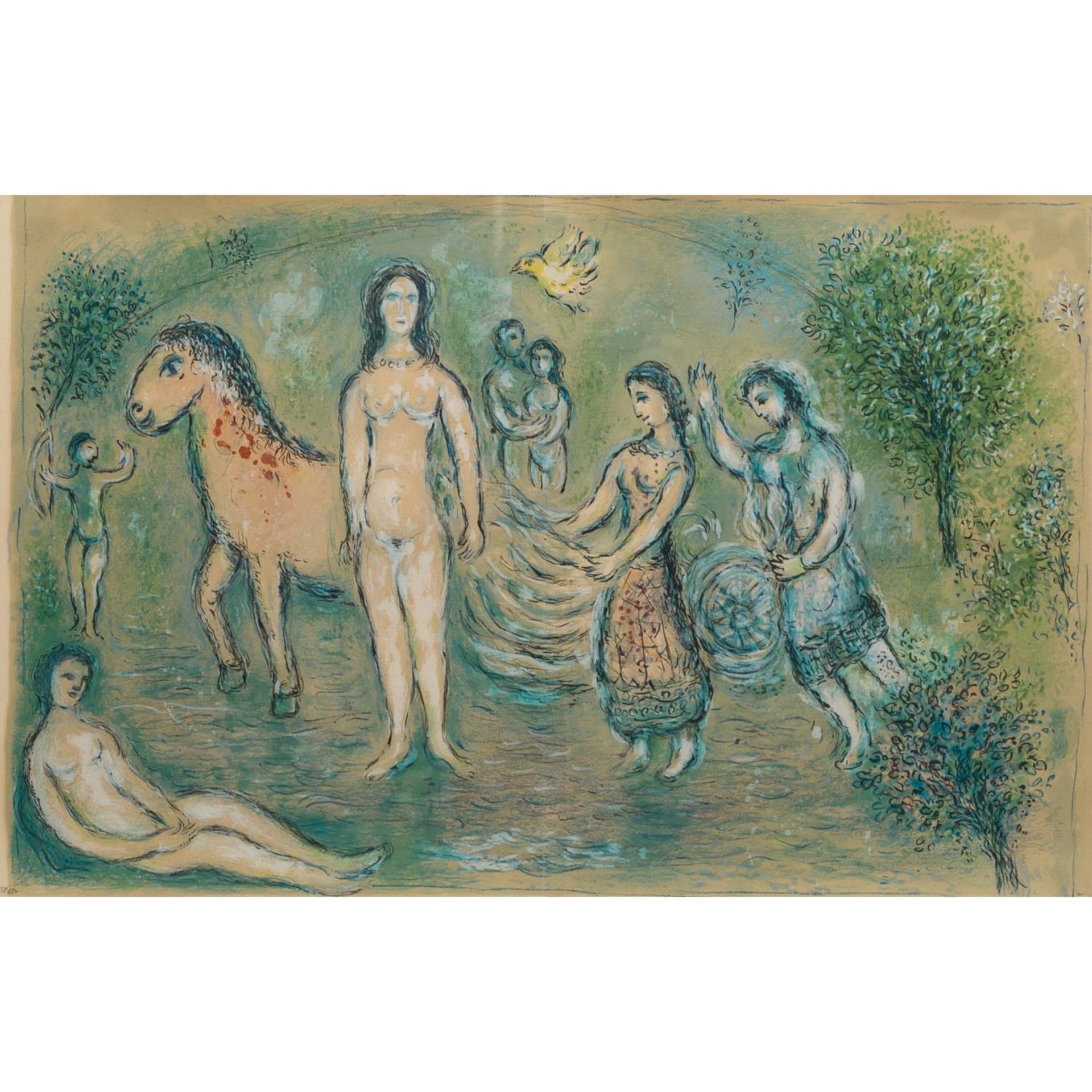 CHAGALL, MARC (1887-1985) "Ulysse devant Nausicaa from L’Odyssée"Lithografie aus der Suite "Odysée",