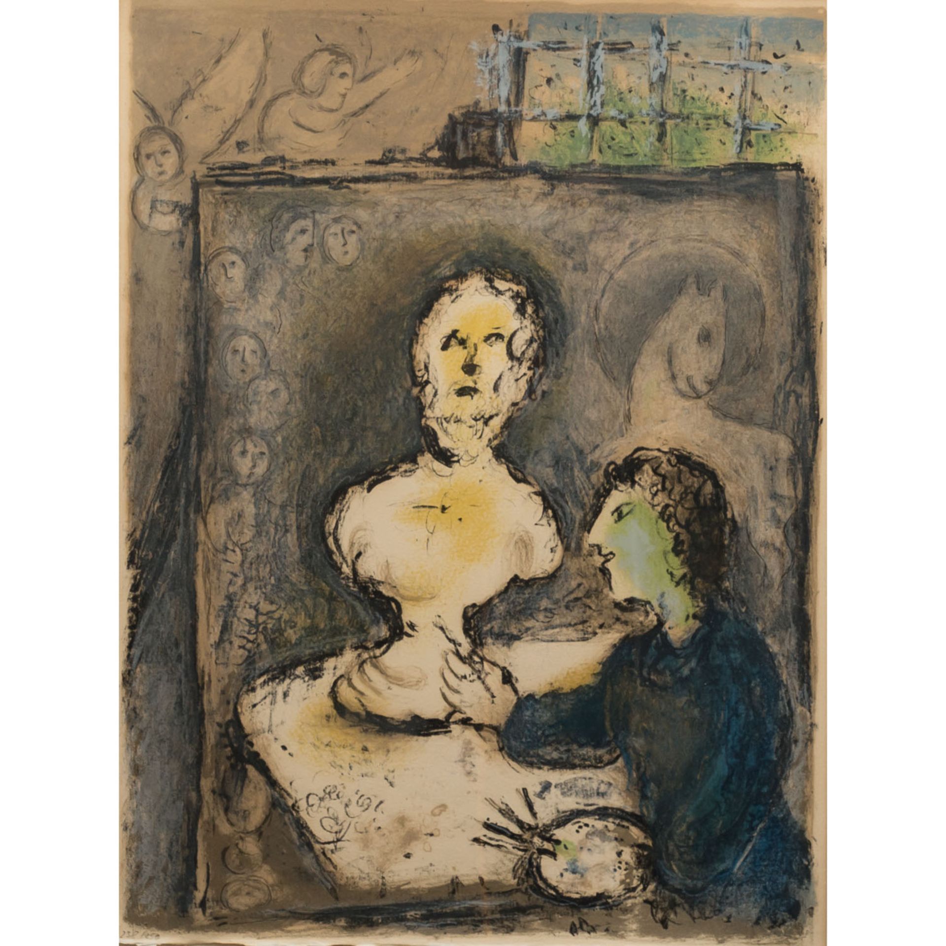 CHAGALL, MARC (1887-1985) "Frontispiz Homère: L'Odyssée "Lithografie in Farbe, Nr. 238 von 250