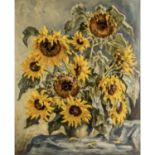 DEMETZ, KARL (Trossingen 1909-1986 Apfelstedten), "Sonnenblumen",u.re. signiert, Öl/Leinwand, HxB: