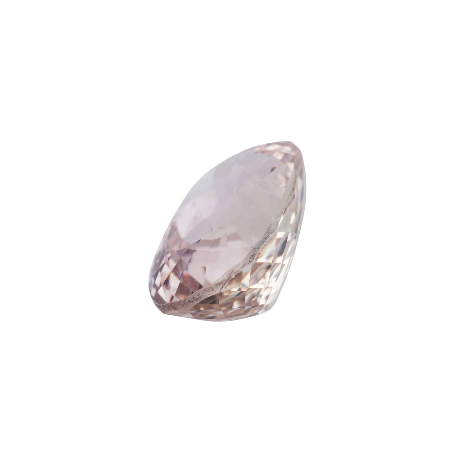 Natürlicher Kunzit, 24,15 ct.,Rosa / Himbeerfarben, Beschädigung am Rand.Natural Kunzite, 24.15 ct., - Bild 2 aus 3