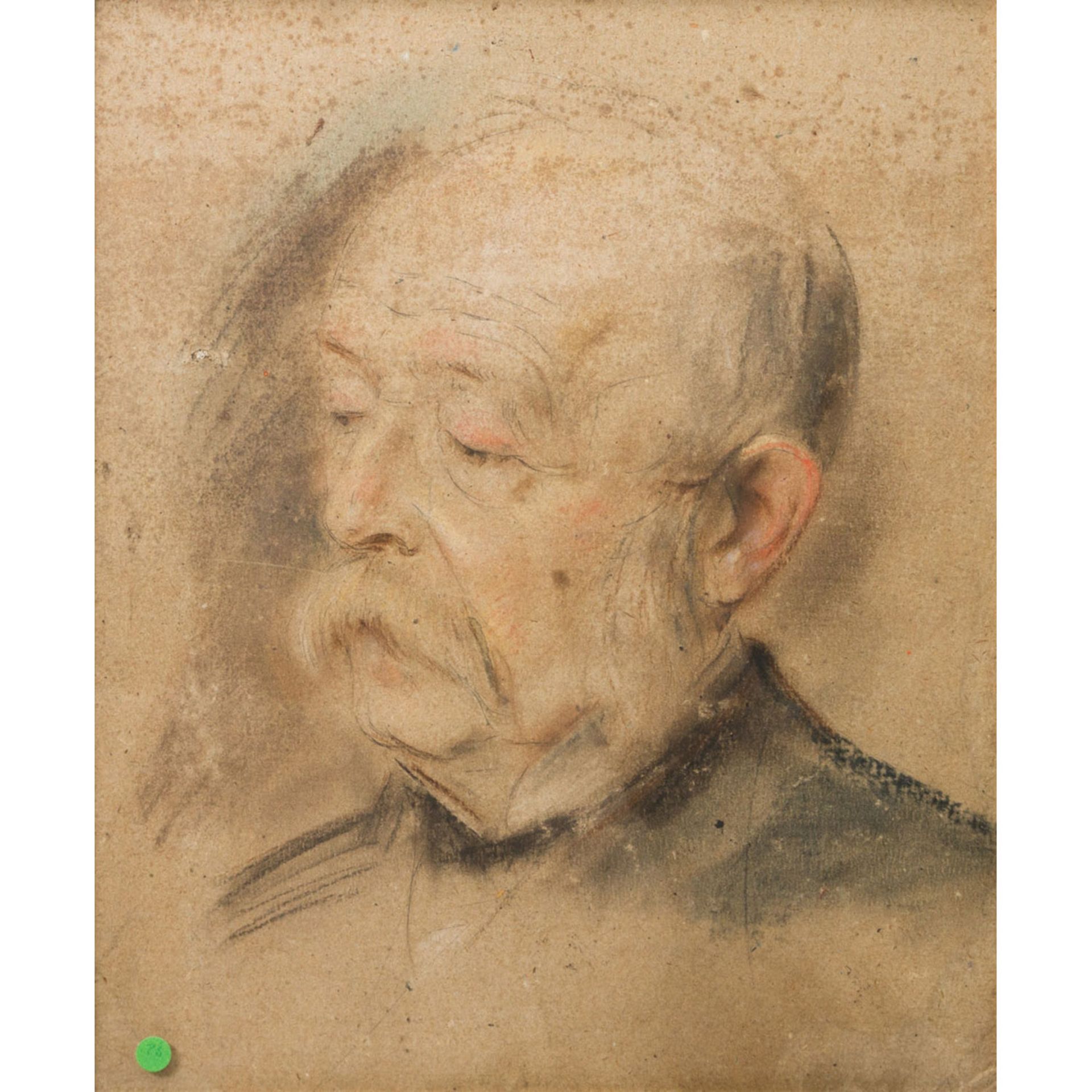 LENBACH, FRANZ SERAPH VON (Attrib.; 1836-1904): Porträt (Skizze) Otto Fürst von Bismarck, mit