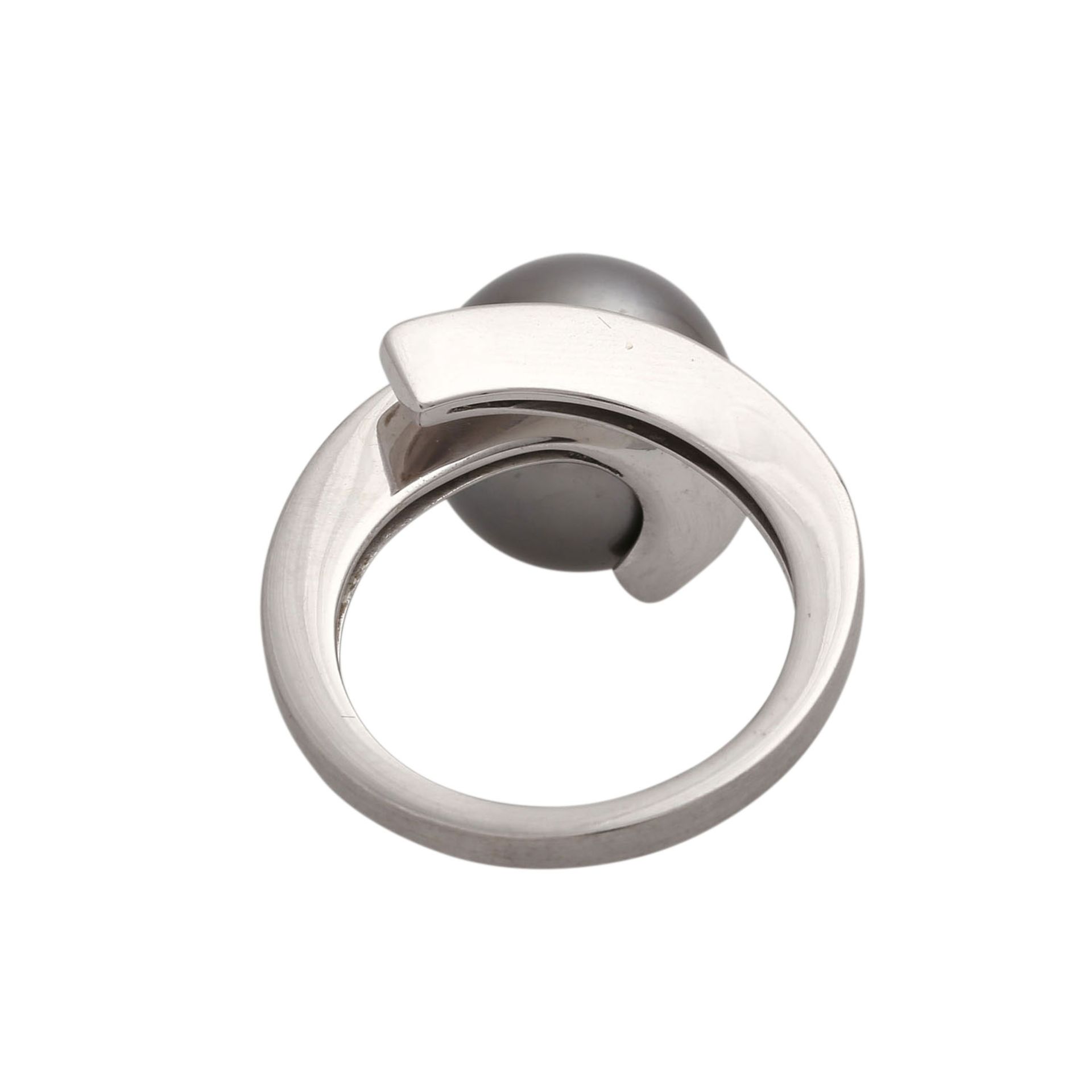 Ring mit Tahitiperle ca. 12,2 mm,silbergrau, guter Lüster, NP: 1.998 € (2011), WG 18K, RW: 54, 21. - Bild 4 aus 4