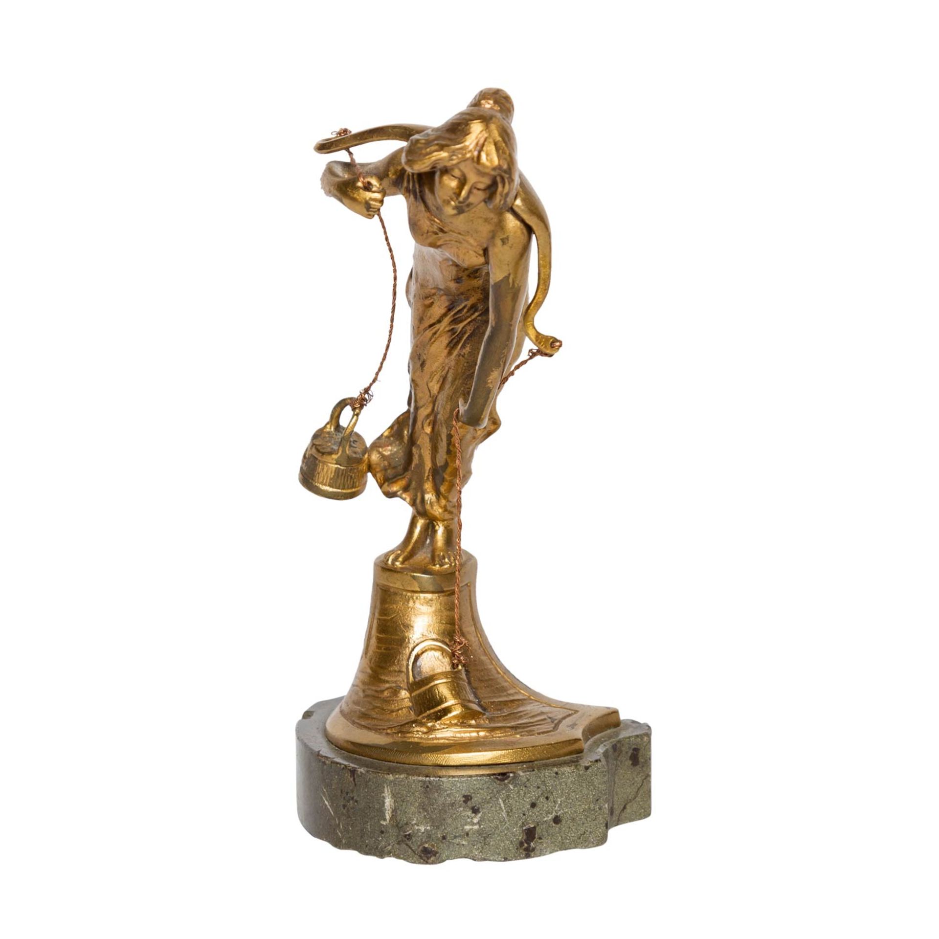SEIFERT, VICTOR HEINRICH (1870-1953) "Wasserträgerin"Bronze vergoldet, Serpentinsockel, sig. "V.