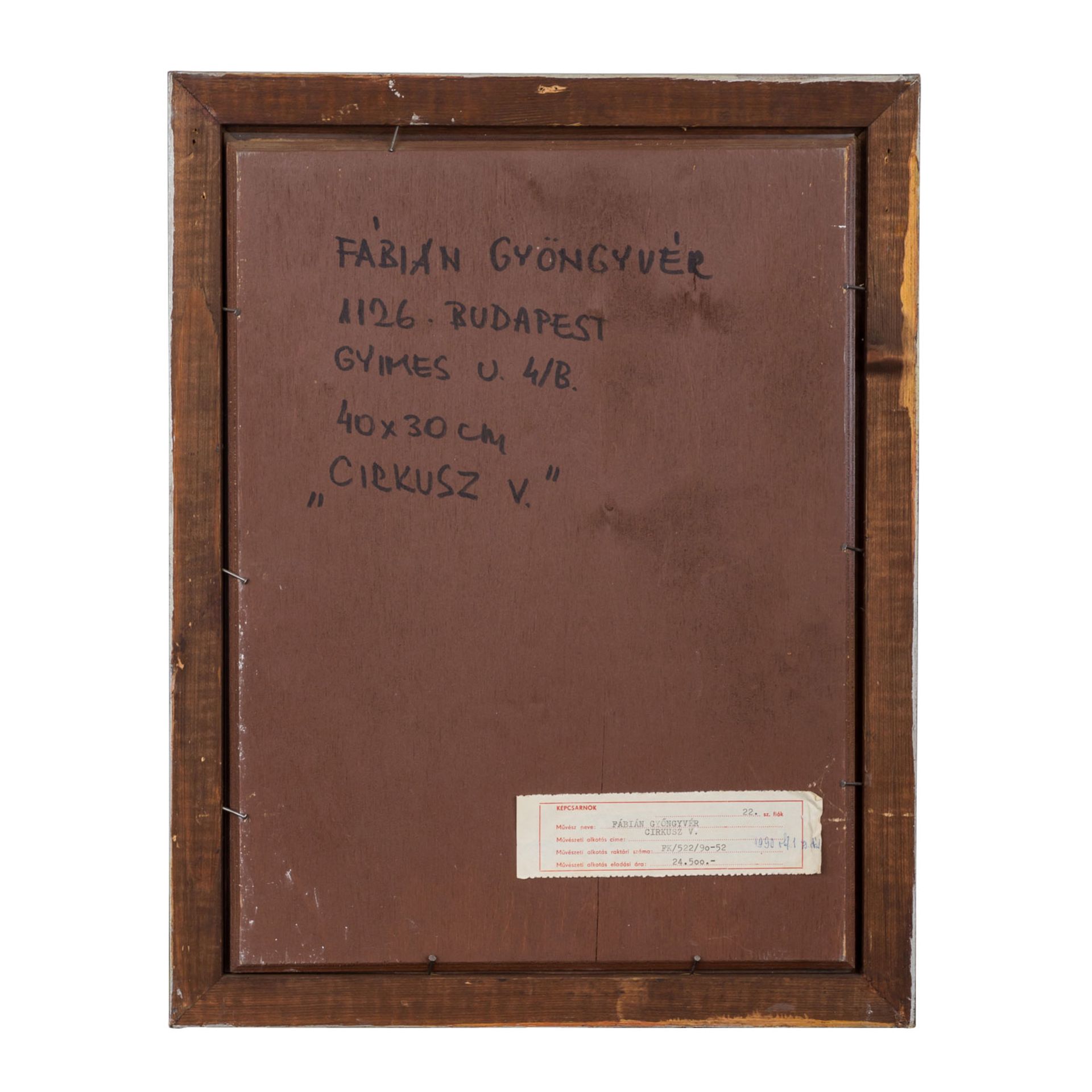 GYONGYVER, FABIAN (1944) 'Zirkus V'.Mischtechnik/Papier, unten rechts signiert 'FABIAN', ca. - Bild 4 aus 4