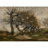 KEELHOFF, FRANS (1820-1891, belgischer Landschaftsmaler), "Kopfweiden auf einem Damm",in