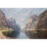 GRÜTTEFIEN-KIEKEBUSCH, ELISABETH (1871-?), "Naeröfjord" (Naeröyfiord),Norwegische Fjordlandschaft