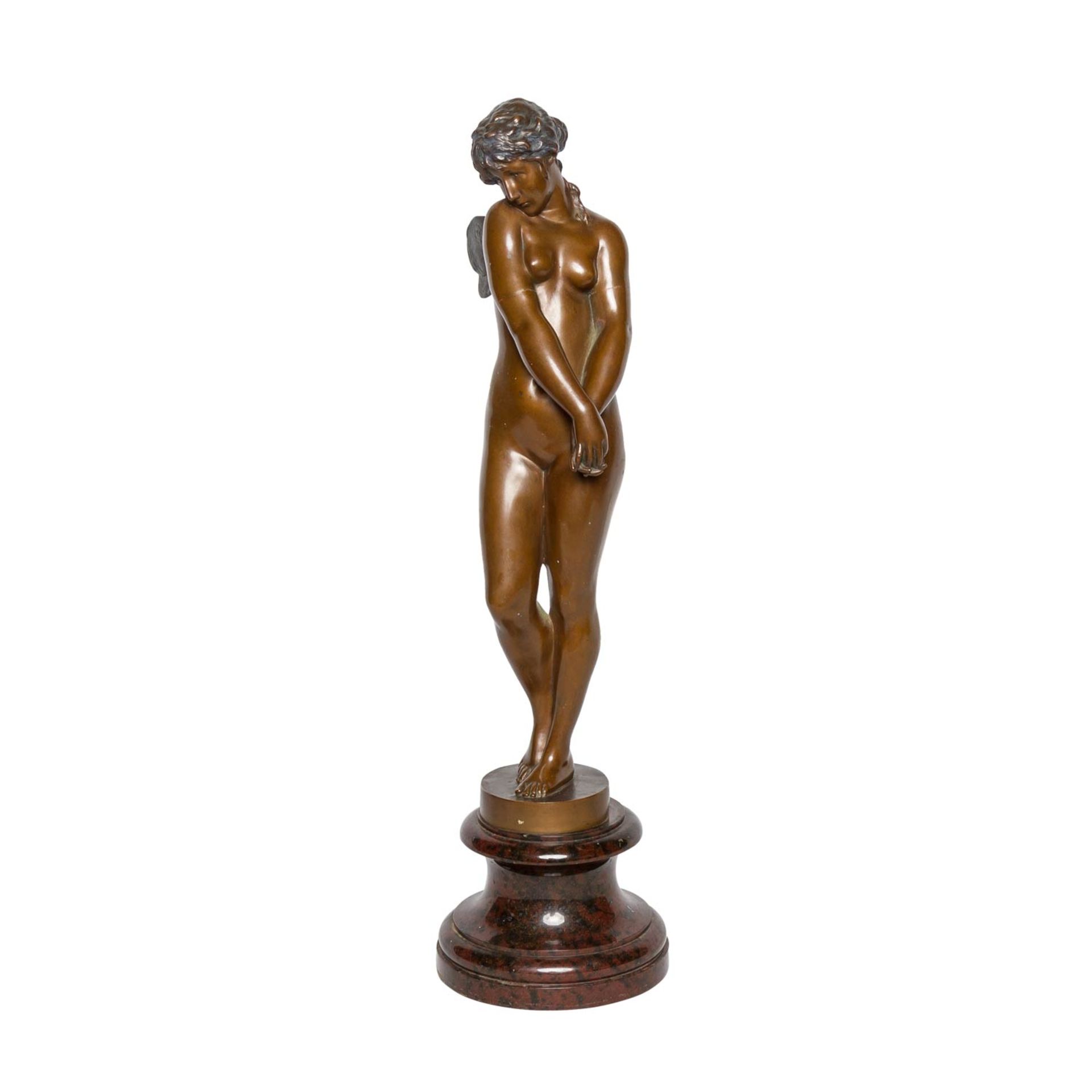 EBERLEIN, GUSTAV (1847-1926) attribuiert "Psyche"Bronze fein patiniert, stehender Akt mit Flügeln