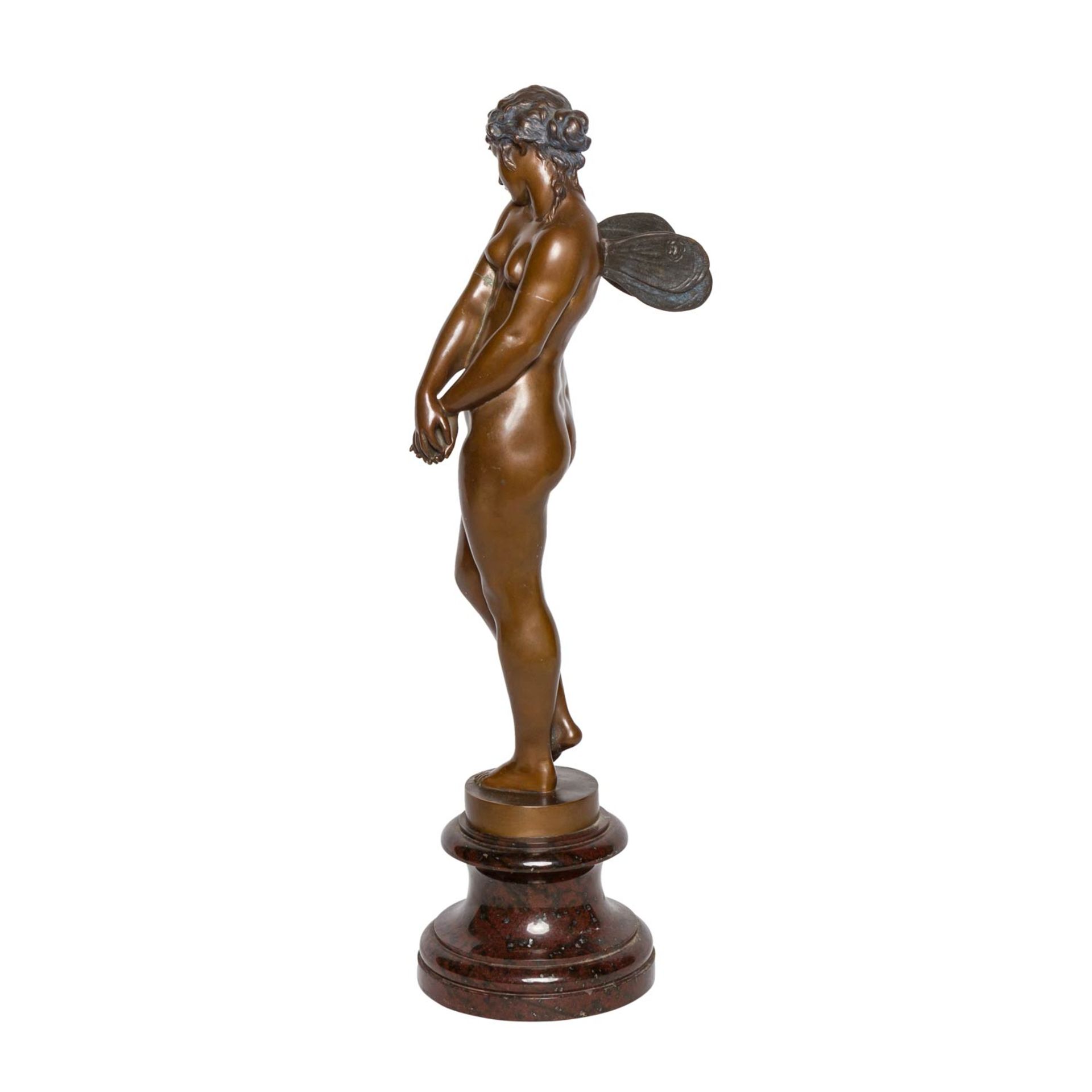 EBERLEIN, GUSTAV (1847-1926) attribuiert "Psyche"Bronze fein patiniert, stehender Akt mit Flügeln - Bild 2 aus 5