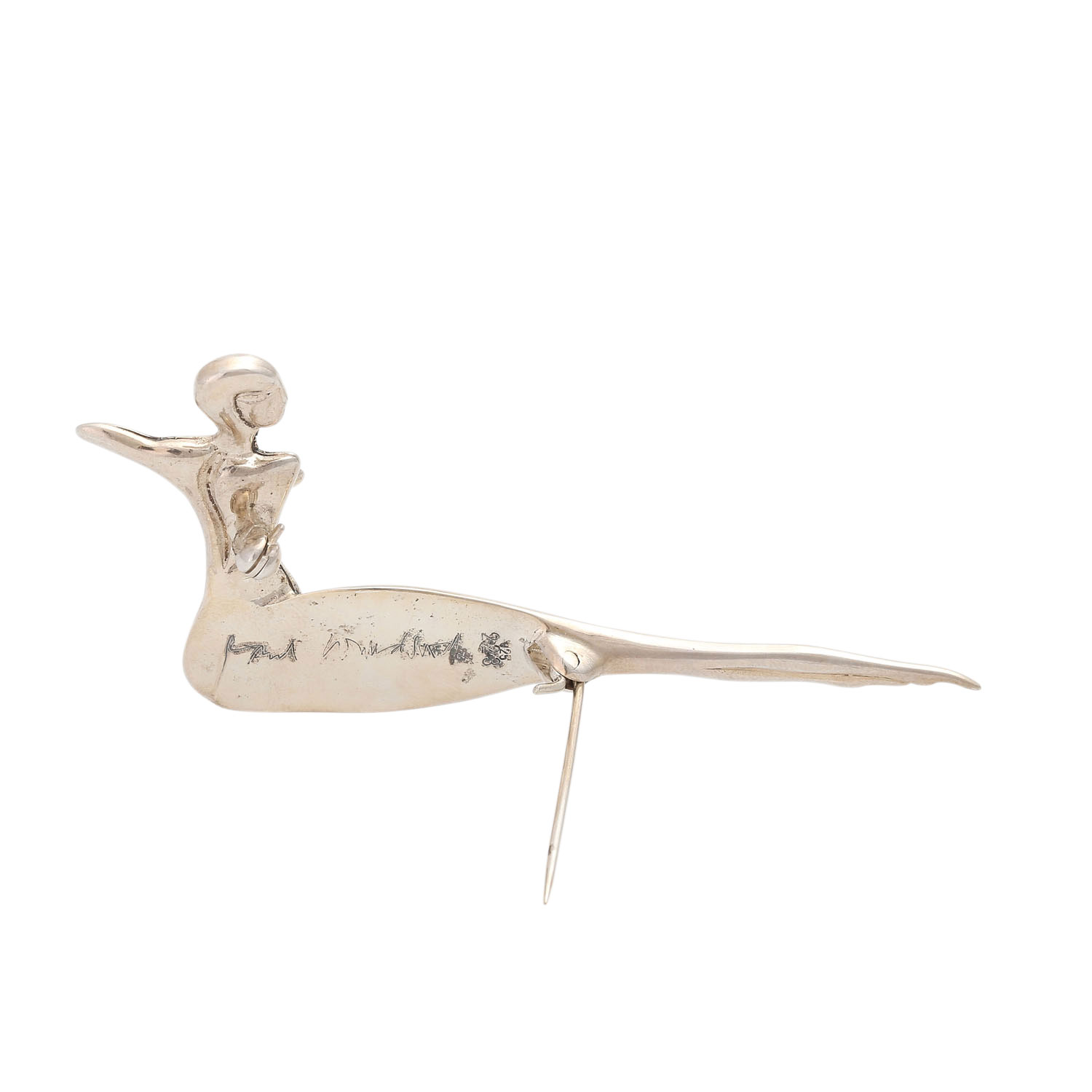 PAUL WUNDERLICH Brosche "Odaliske"in Silber. Um 2000. LxB: ca. 7,4x3,4 cm. Leichte Tragespuren. - Image 4 of 5