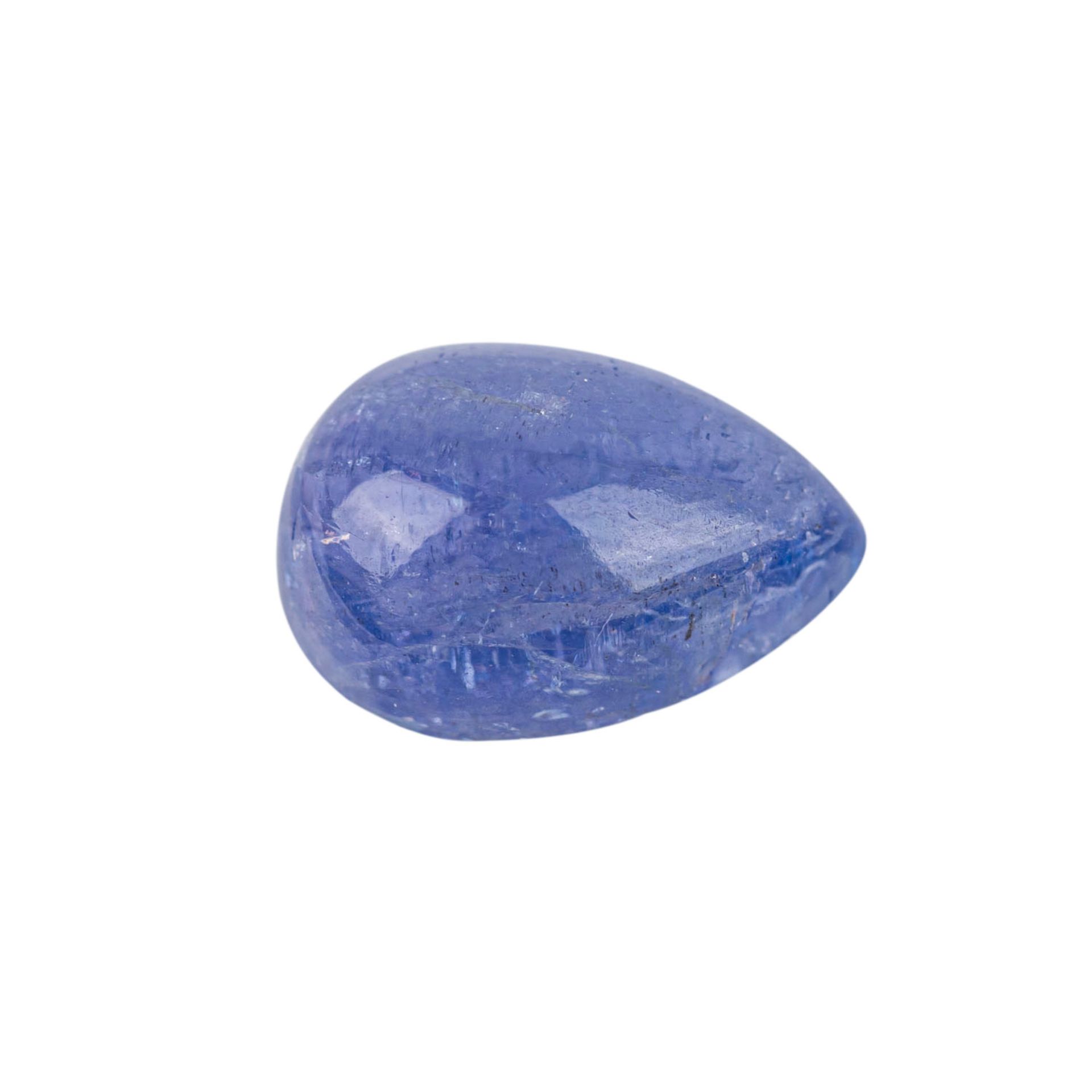 Tansanit Cabochon, 6,66 ct.,9.8 x 13.6 x 6.2 mm. Blauviolett.Bluish violet. - Bild 2 aus 3