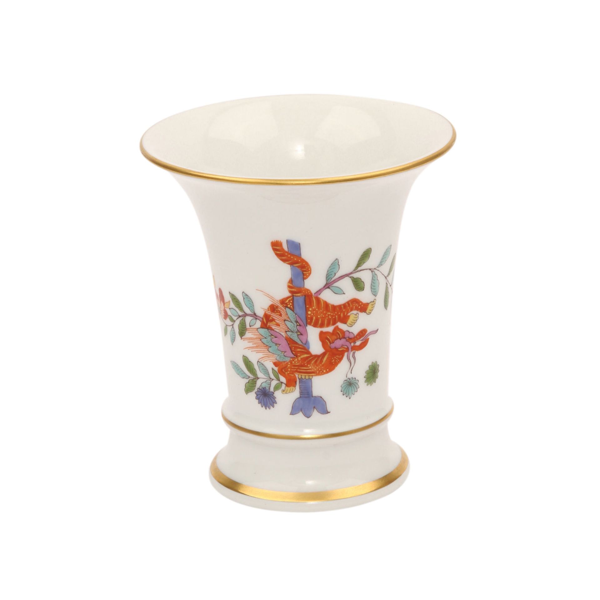 MEISSEN Platte und kleine Vase, 19. und 20. Jh.Kleine Ovalplatte mit feiner Malerei von Obst und - Bild 4 aus 8