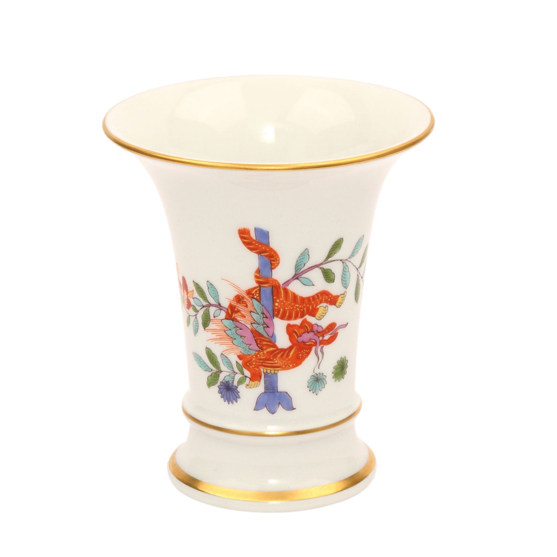 MEISSEN Platte und kleine Vase, 19. und 20. Jh.Kleine Ovalplatte mit feiner Malerei von Obst und - Bild 3 aus 8