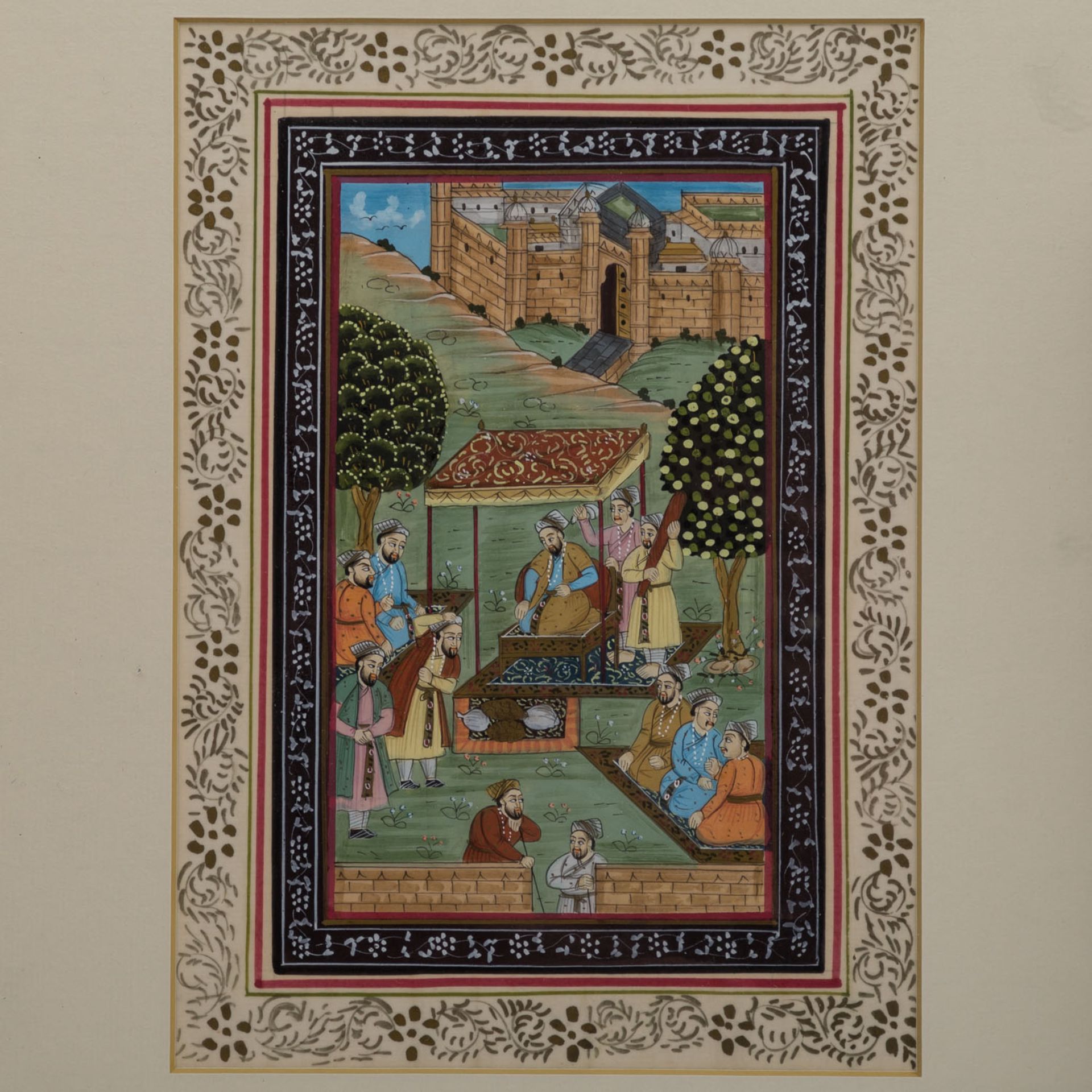 Konvolut: 10 Teile mit Khatam Kari Holz Intarsien, ISFAHAN/IRAN, 20. Jh..4 Malereien, 1 - Bild 4 aus 7