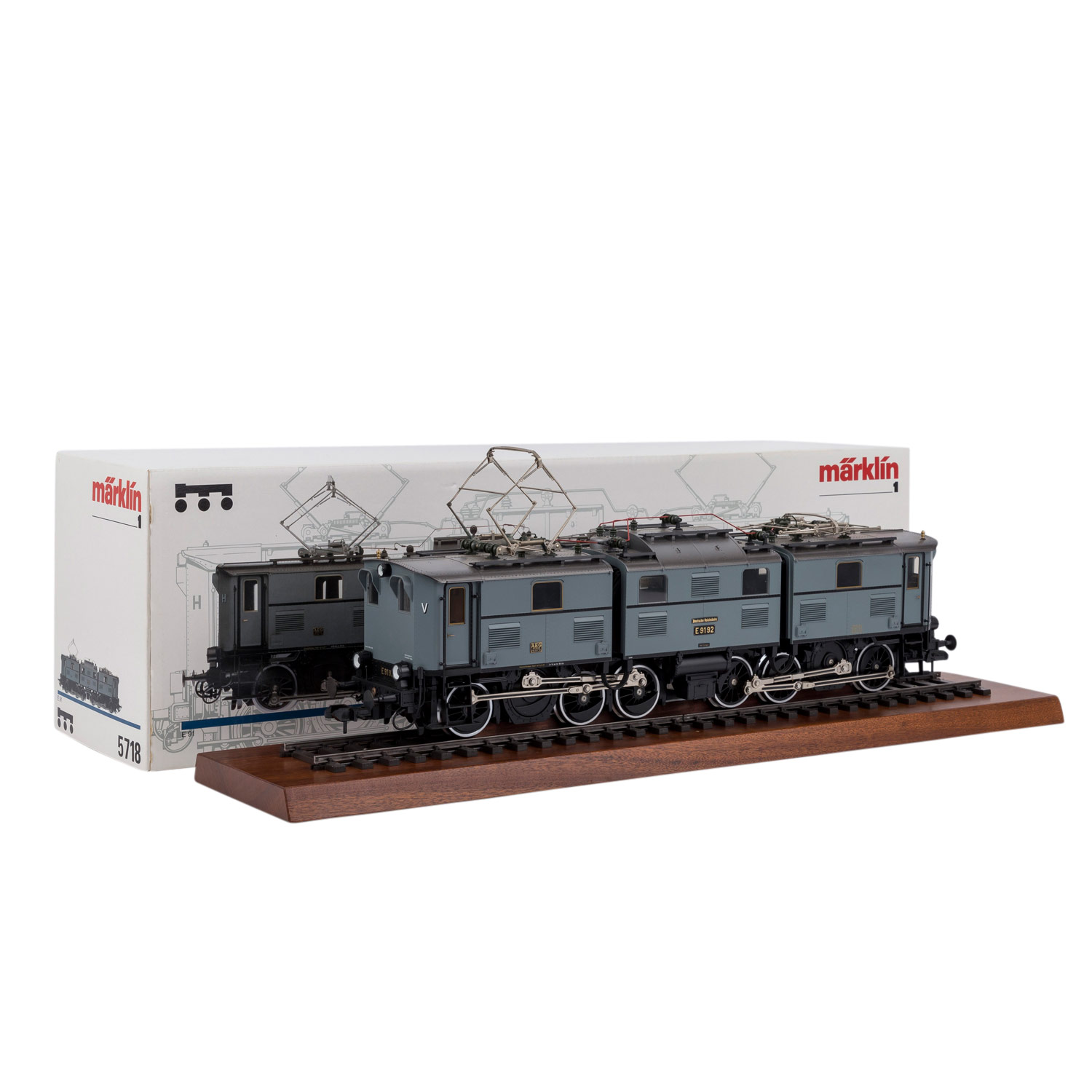 MÄRKLIN E-Lok 5718, Spur 1,graues Metallgehäuse, BR E 91 der DRG, BN E 9192, auf