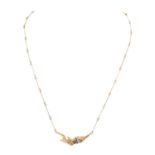 LAPPONIA Collier,RsG 14K, L: ca. 43 cm, minimale Tragespuren, Jahresmarke 1987, finnische Punzen,