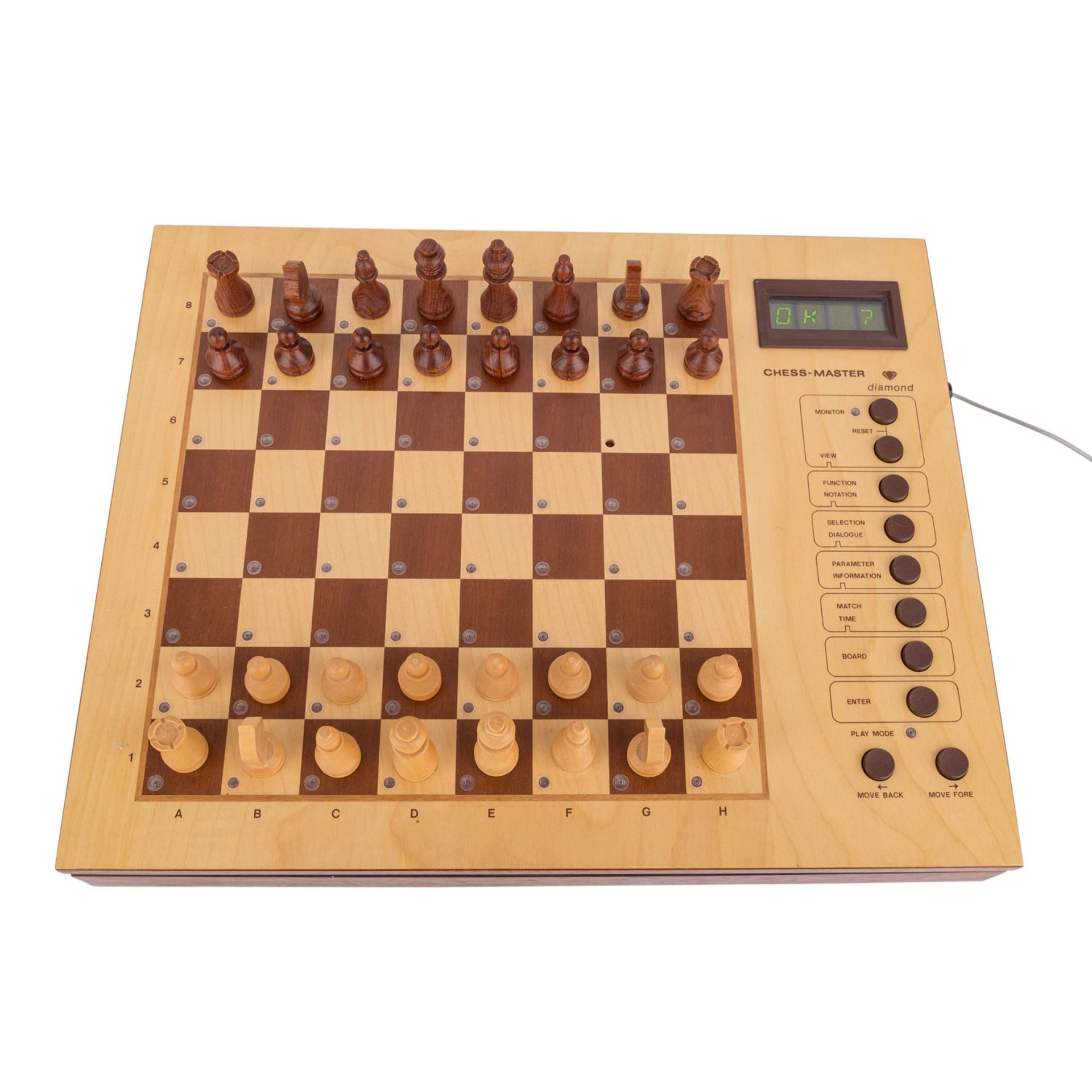 FUNKTIONSFÄHIGER RETRO SCHACHCOMPUTER „Chess Master Diamond“Komplett mit Figurensatz, - Bild 2 aus 5