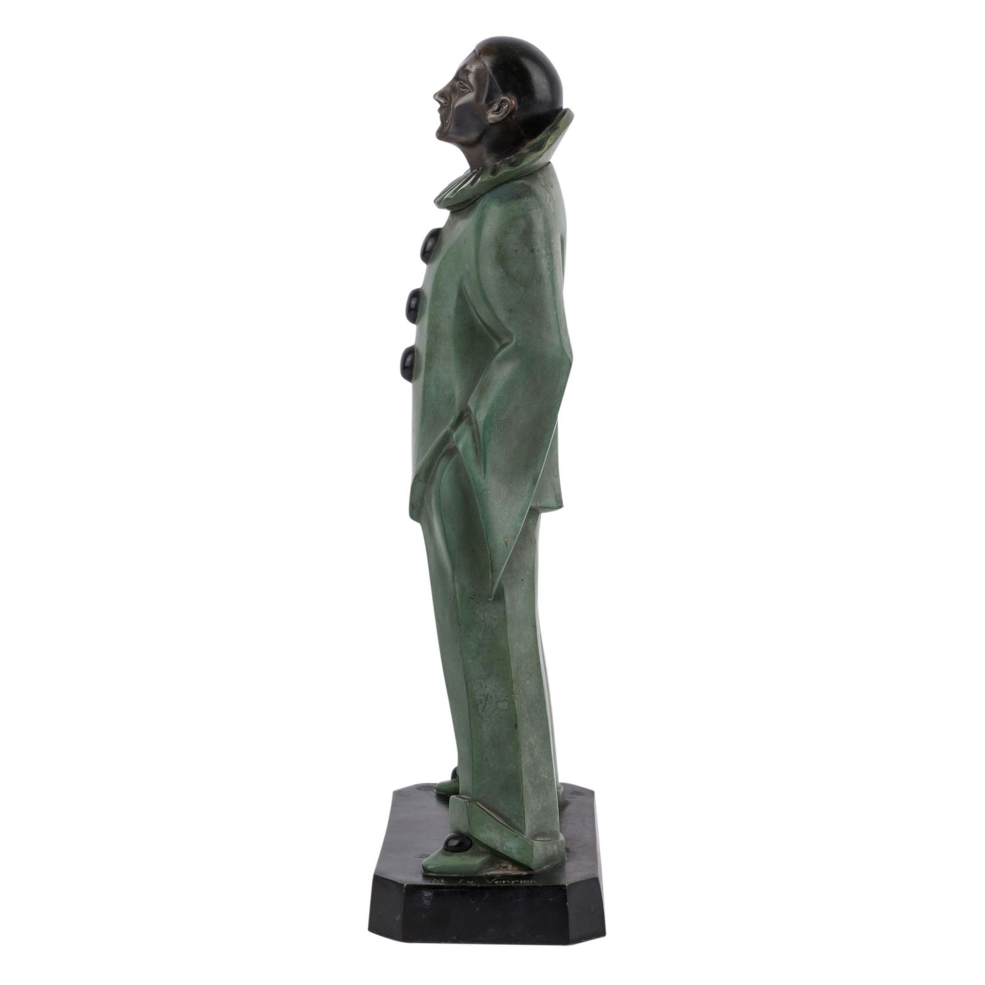 LE VERRIER, MAX (1891-1973) "Pierrot"Bronze, teilw. patiniert, sig. " M. Le Verrier", H: 45 cm. - Image 2 of 6